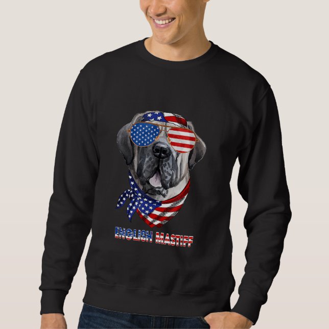 Moletom American Flag English Mastiff Dog Lover Gifts (Frente)