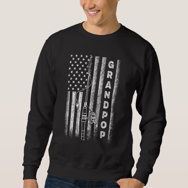 Moletom American Flag Fishing Grandpop (Frente)