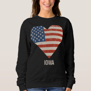 Moletom American Flag Heart Iowa 4 De Julho Patriotic Usa