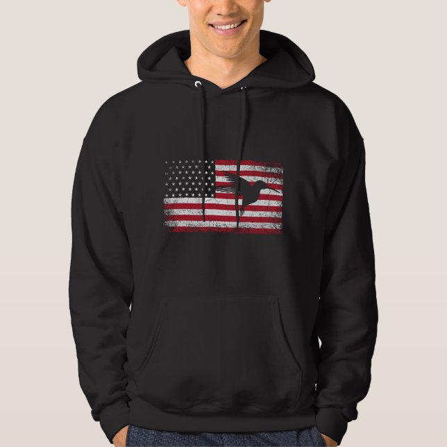 Moletom American Flag Hummingbird Bird Lover 4th of July B (Frente)