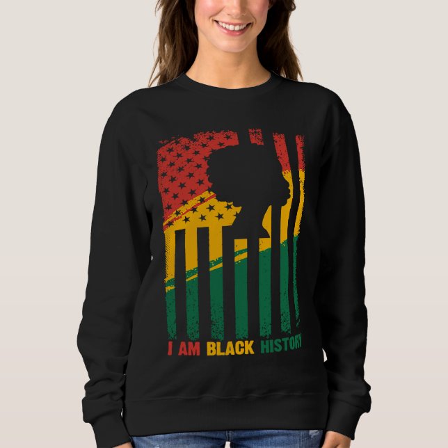 Moletom American Flag I'm Black History Month for Men Wome (Frente)