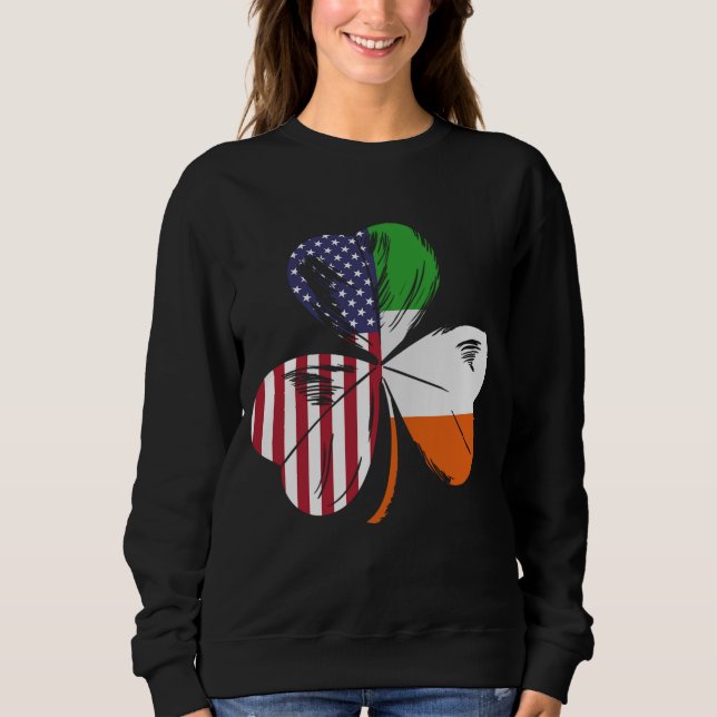 Moletom American Flag Irish Flag Shamrock Irlanda (Frente)