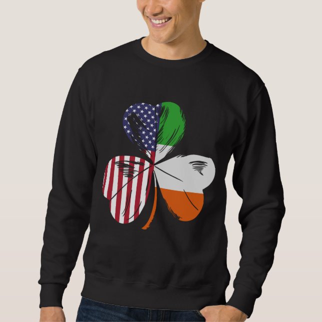 Moletom American Flag Irish Flag Shamrock Irlanda (Frente)