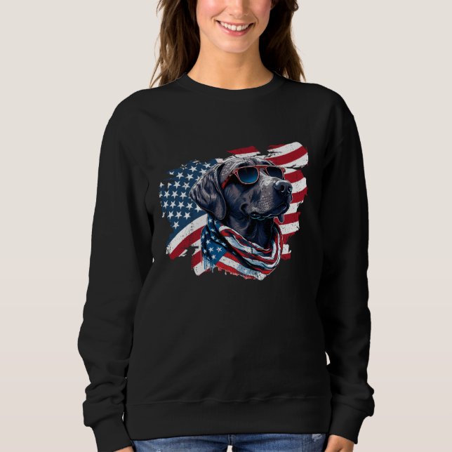 Moletom American Flag Labrador Retriever 4th Of July USA D (Frente)