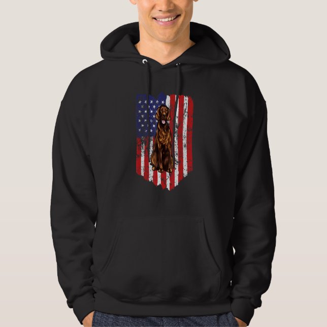 Moletom American Flag Setter Irish Usa (Frente)