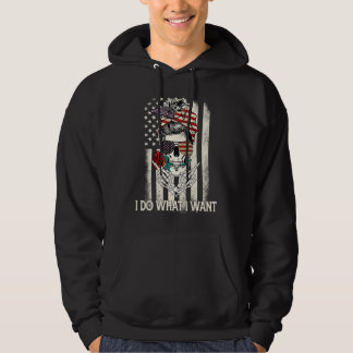 Moletom American Flag Skull Mom I Do What I Want Mom Mothe