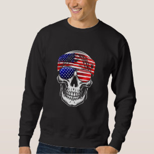 Moletom American Flag Skull Usa Flag Head Bandana Sunglass