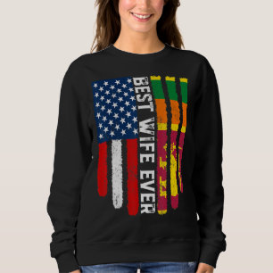 Moletom American Flag & Sri Lanka Best Wife Ever Fami