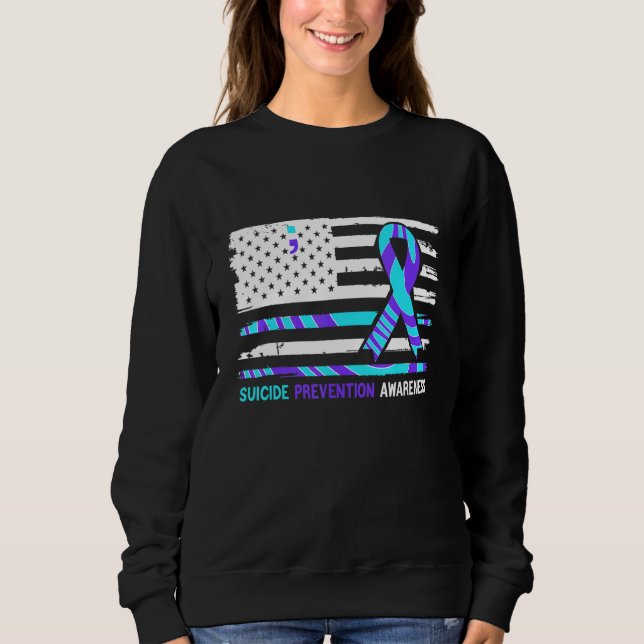 Moletom American Flag Suicide Awareness Suicide Prevention (Frente)
