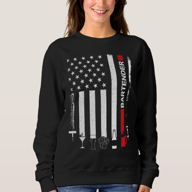 Moletom American Flag With Bartender  For Women Men (Frente)