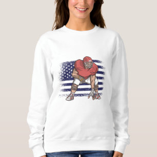 Moletom American Football Fan Jersey Shirt USA Flag