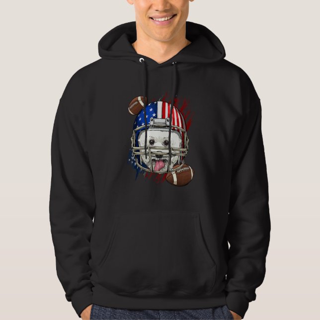 Moletom American Football Player Bichon Frise Dog Face Pat (Frente)