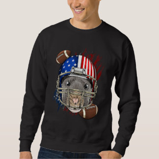 Moletom American Football Player Rat Patriotic 4th Of July