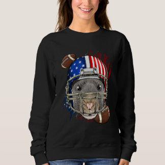 Moletom American Football Player Rat Patriotic 4th Of July