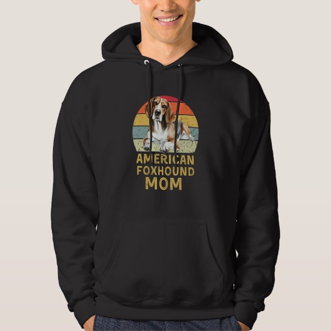 Moletom American Foxhound Dog Mom Retro My Dogs Are My Car (Frente)