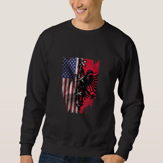 Moletom American Grown Albania Roots USA Albanian Flag (Frente)