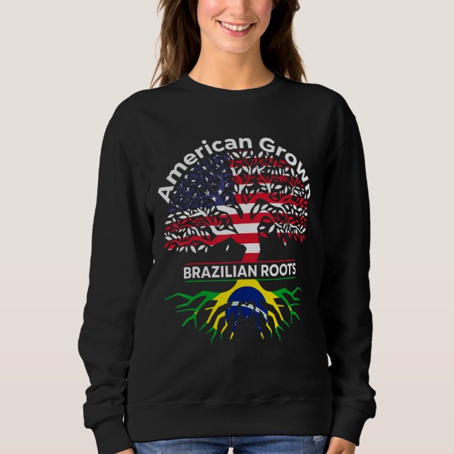 Moletom American Grown Brazilian Roots American Brazilian  (Frente)