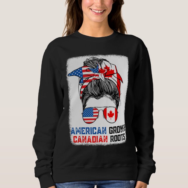 Moletom American Grown Canadian Roots Messy Bun Hair Canad (Frente)
