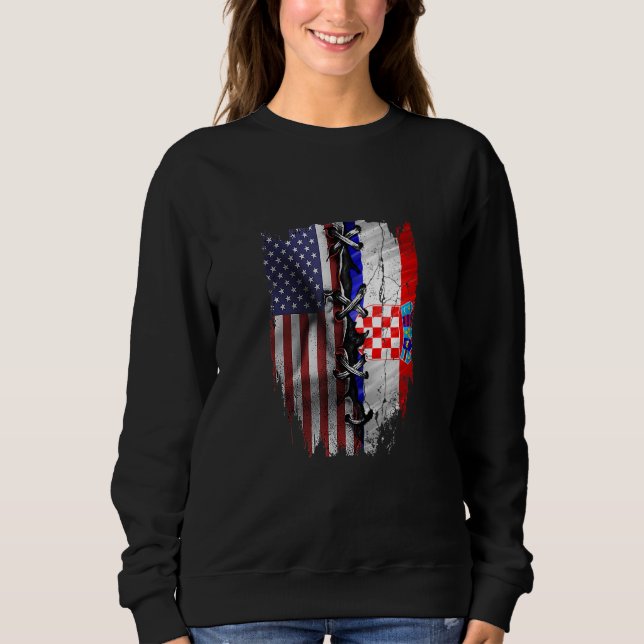 Moletom American Grown Croatian Roots USA Croatia Flag (Frente)