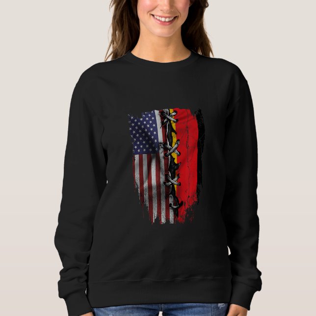 Moletom American Grown German Roots USA Germany Flag (Frente)