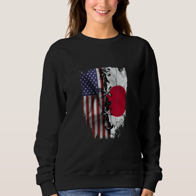 Moletom American Grown Japanese Roots USA Japan Flag (Frente)
