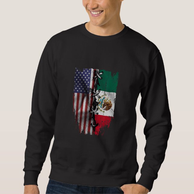 Moletom American Grown Mexican Roots USA Mexico Flag (Frente)
