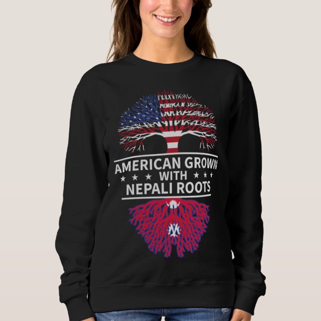 Moletom American Grown Nepali Roots  Nepal Flag (Frente)