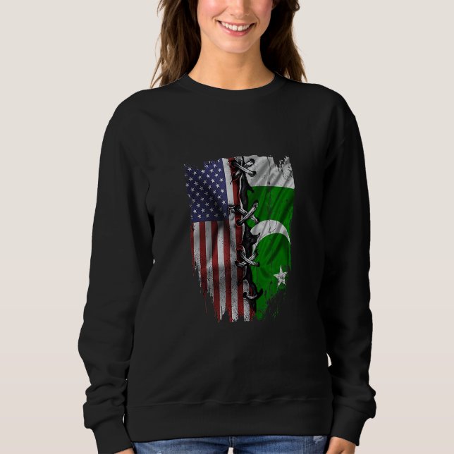 Moletom American Grown Pakistani Roots USA Pakistan Flag (Frente)