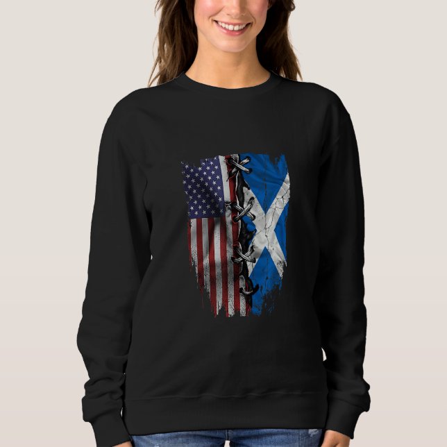 Moletom American Grown Scottish Roots USA Scotland Flag (Frente)