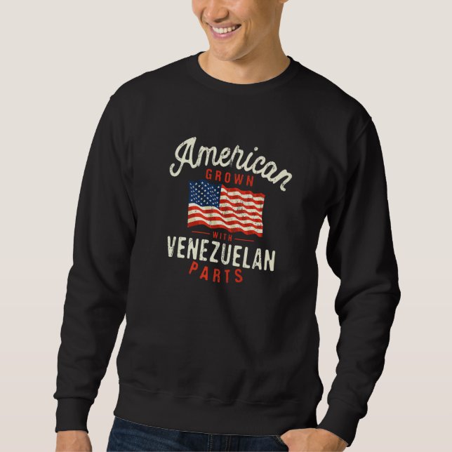 Moletom American Grown with Venezuelan Parts Patriotic Nat (Frente)