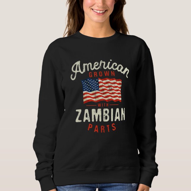 Moletom American Grown with Zambian Parts Patriotic Nation (Frente)