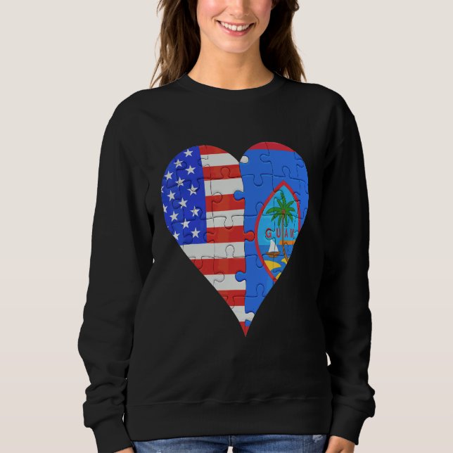 Moletom American Guamanian Flag Heart (Frente)