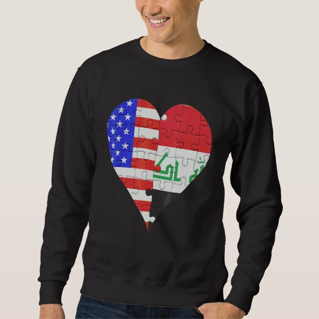 Moletom American Iraqi Flag Heart (Frente)