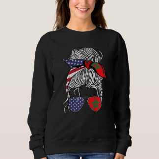 Moletom American Moroccan Patriot Flag Women Girl Morocco 