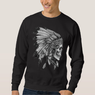 Moletom American Motorcycle Skull Native Indian Eagle Chie