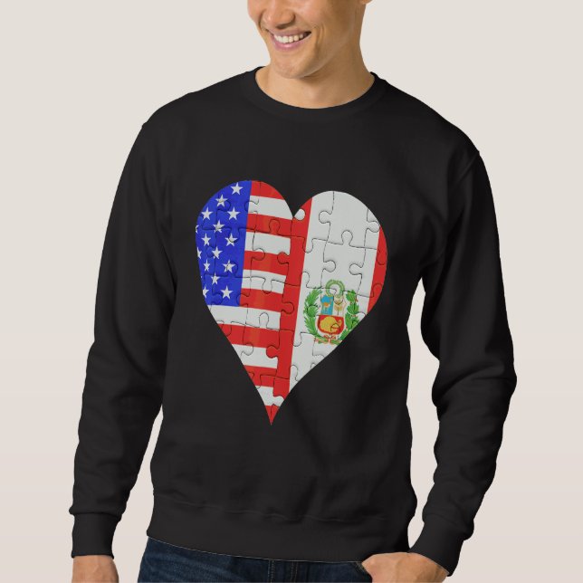 Moletom American Peruvian Flag Heart (Frente)