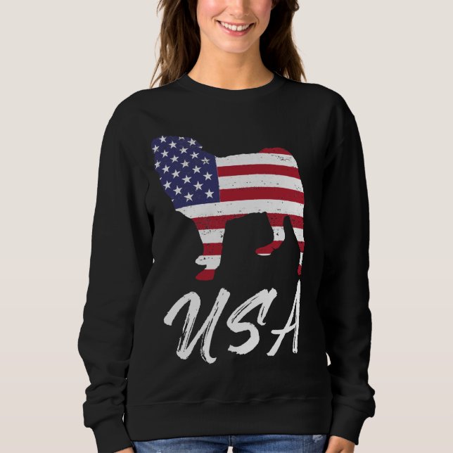 Moletom American Pug USA Flag TShirt para Pug Lovers Essen (Frente)