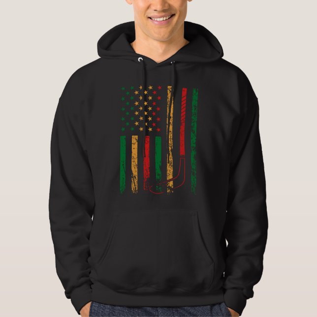 Moletom American Sports Flag Black History Month Ice Hocke (Frente)
