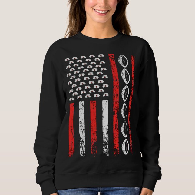 Moletom American Sports Flag National Nurses Day Rugby Foo (Frente)