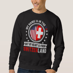 Moletom American Swiss Flag Heart da América Suiça