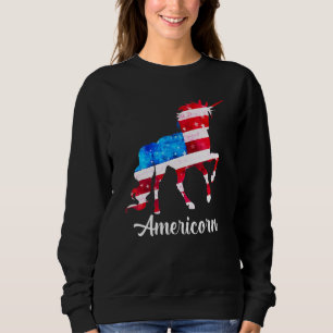 Moletom American Unicorn 4 de julho Mericorn Merica Girl