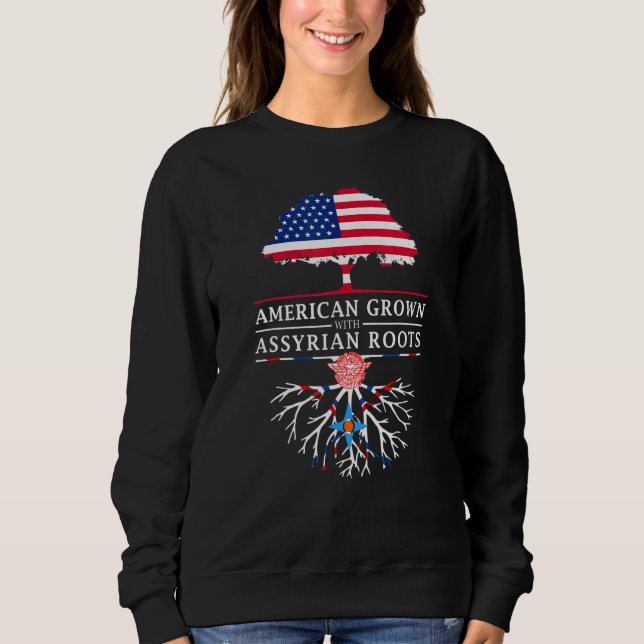 Moletom Americano Cresceu com Assíria Roots Assíria (Frente)