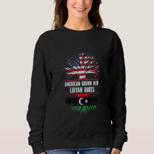 Moletom Americano Cresceu com Raízes Líbias e Bandeira Dos