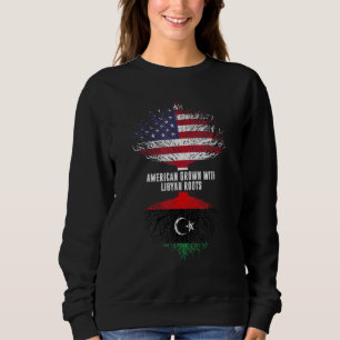 Moletom Americano Cresceu com Raízes Líbias e Bandeira Dos