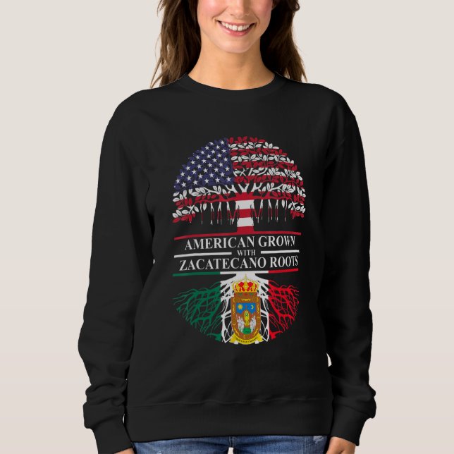 Moletom Americano Cresceu com Zacatecano Roots Zacatecas R (Frente)