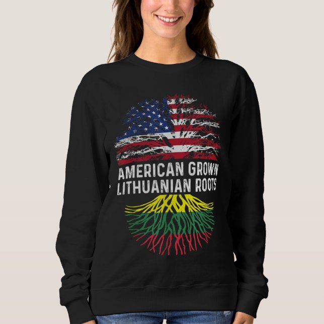 Moletom Americano Cresceu Raízes Lituanas na Lituânia Fame (Frente)