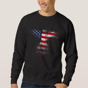Moletom Americano Flag Eagle Painting Estados Unidos Mulhe