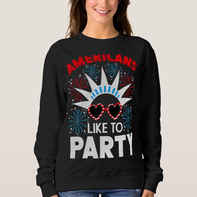 Moletom Americanos gostam de festejar 4 de julho Divertido (Frente)