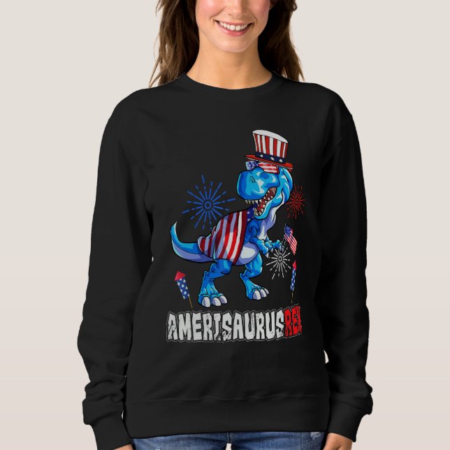 Moletom Amerisaurus Rex American Flag 4th of July T Rex Di (Frente)