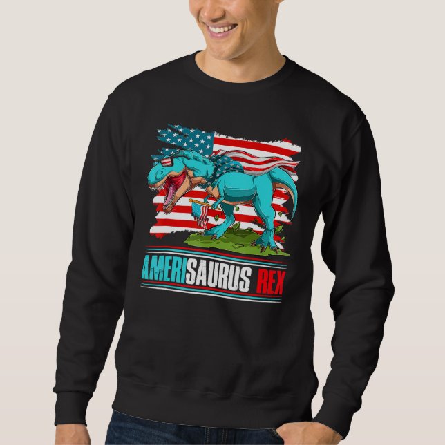 Moletom Amerisaurus Rex Independence Day USA Party US Patr (Frente)